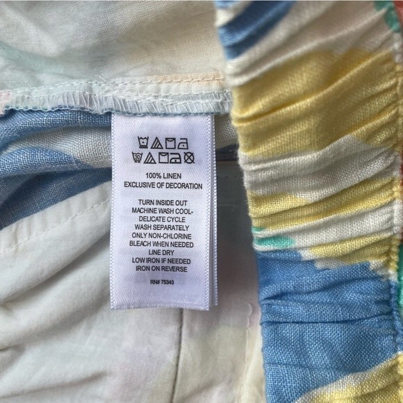 Rachel Zoe Linen Shorts Pastel Abstract Floral Pull-On Shorts Women’s Size Small - Picture 8 of 9